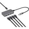 StarTech.com 5G4AC-USB-A-HUB, USB 3.2 Gen 1 (3.1 Gen 1) Tipo-A, USB 3.2 Gen 1 (3.1 Gen 1) Tipo-A, USB Tipo-C, 5000 Mbit/s, grigio, in plastica, 0,3 m