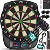RE:SPORT® Set professionale di freccette elettroniche con 12 freccette + 24 voli Pro + 100 punte di freccia e accessori | Macchina per freccette elettroniche per 1-8 giocatori con 427 varianti | Freccette elettriche con display a LED