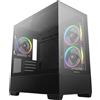 DeepCool CG380 3F, Midi Tower, PC, Nero, ITX, Micro ATX, ABS (acrilonitrile-butadiene-stirene), SGCC, Vetro temperato, 17,6 cm