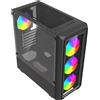 Savio Noctis Glass RGB, Cubo, PC, Nero, ATX, micro ATX, Vetro, Casa/Ufficio