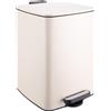 Relaxdays Cestino da cucina, 20 litri, chiusura automatica, secchiello interno estraibile, metallo opaco, cestino angolare a pedale, beige
