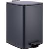 Relaxdays Cestino da cucina, 20 l, chiusura automatica, secchiello interno estraibile, metallo opaco, cestino angolare a pedale, grigio scuro