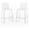 Idea New Garden Srl Set di 2 sgabelli da interno in resina con gambe in fibra di vetro e metallo - design moderno ed elegante, ideale per cucina e bancone - ANNA XL - Bianco