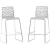 Idea New Garden Srl Set di 2 sgabelli da interno in resina con gambe in fibra di vetro e metallo - design moderno ed elegante, ideale per cucine e banconi - ANNA XL - Grigio chiaro