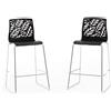Idea New Garden Srl Set di 2 sgabelli da interno in resina con gambe in fibra di vetro e metallo - seduta alta 65 cm con schienale e poggiapiedi, design moderno ed elegante - DAFNE XL - antracite