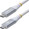 StarTech.com Cavo USB4 da 3m, Cavo USB-C USB-IF, 20 Gbps, PD60W, DP 1.4 4K120Hz, Resistente Cavetto Tipo-C Doppio Strato Intrecciato in TPE, Bianco