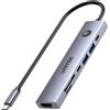 UNITEK Hub Unitek International USB-C 7-in-1 PD 100 W con HDMI 2.0 e interruttore ON/OFF - Interruttore - USB Tipo C