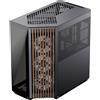 APNX V1-W-BK-v3, alloggiamento a torre, (vetro temperato x 2, rivestimento in legno)