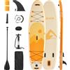 VEVOR Tavola da stand up paddle gonfiabile VEVOR (304,8 x 83,8 x 15,2 cm), set completo con pompa, pagaia, pinna, zaino, laccio da polso e cintura, superficie antiscivolo, per ragazzi e adulti
