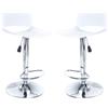 Milani Home - Set Di 2 Sgabelli Da Bar Albergo Hotel Sedia Cucina Con Poggiapiedi Altezza Regolabile Girevole Stile Moderno Di Design Contemporaneo , 46x39.5x75.5-96 - Bianco