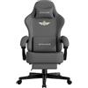 GTPLAYER sedia da gioco Poltrona da gioco ergonomica Sedia da scrivania Sedia da ufficio con cuscino di seduta in Pelle finta e piuma, braccioli di collegamento, con poggiapiedi