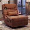 Mendler Poltrona relax HWC-P92, poltrona TV, girevole, funzione reclinabile, supporto per cellulare, tessuto ciniglia (260 g/m²) ~ terracotta