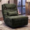 Mendler Poltrona relax HWC-P92, poltrona TV, girevole, funzione reclinabile, supporto per cellulare, tessuto ciniglia (260 g/m²) ~ verde