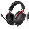QCY Cuffie da gioco QCY Heroad VN200 nero rosso