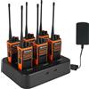 Retevis C66 Radio ricetrasmittenti, walkie-talkie con caricatore a 6 vie, funzione di ricarica rapida da 100 minuti, allarme di emergenza, CTCSS/DCS, robuste, per la sicurezza degli hotel