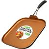 NUTRICHEF Padella in rame NutriChef per induzione - 28 cm, antiaderente, quadrata Cucina sana senza sostanze tossiche presenti nei rivestimenti, resistente al forno fino a 232 °C