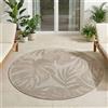 Carpetsale24 Tappeto da Esterno Impermeabile e Resistente ai Raggi UV Ideale Cucina Balcone Terrazza Giardino Soggiorno Dimensioni: 120 cm Rotondo
