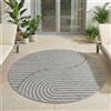 Carpetsale24 Tappeto da Esterno Impermeabile e Resistente ai Raggi UV Ideale Cucina Balcone Terrazza Giardino Soggiorno Dimensioni: 120 cm Rotondo