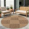 Carpetsale24 Tappeto Interno Esterno Impermeabile Look Naturale Juta Ideale per Soggiorno Cucina Terrazza e Balcone, Dimensioni: 200 cm Rotondo