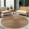 Carpetsale24 Tappeto Interno Esterno Impermeabile Look Naturale Juta Ideale per Soggiorno Cucina Terrazza e Balcone, Dimensioni: 120 cm Rotondo
