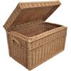 weeco Cassa in vimini 70 cm con coperchio piatto incernierato, manici in vimini