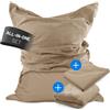 DS Produkte Pouf Lumaland 380 l beige + rivestimento in velluto a coste