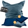 DS Produkte Pouf Lumaland 380 l blu navy + rivestimento in velluto a coste