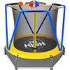 Frankystar Jumpoo - Trampolino elastico per bambini da 170cm tappeto elastico completo di rete di sicurezza e morbido pad imbottito - Carico max 55kg