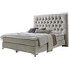 Atlantic Home Collection RONJA - Base letto a molle, con grande testiera stile hotel di lusso e topper inclusi (grado di rigidità H2), 180 x 200 cm, color crema