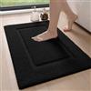 DEXI Tappeto Bagno 50 x 80 cm, Tappeti Assorbent e Lavabile, Tappetino Antiscivolo per Ingresso Doccia, Cucina, Camera da Letto, Nero