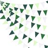 pinkblume Bandierine verdi sfumate da 91 m, decorazioni per feste, bandierine triangolari in tessuto, per compleanni, matrimoni, primavera, estate, golf, dinosauro, baby bridal shower, giardino all'aperto,