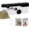 Wxeadu Macchina da Cucire Portatile, Elettrica Macchina Cucire Portatile, Mini Sewing Machine, Facile da Usare, 2 Velocità Cucitrice per Tessuti, Adatta per Vestiti, Tende in Tessuto, DIY (Nero)