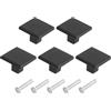 QUARKZMAN 5Pcs Maniglie Quadrate Per Ante, 1.2 Inch Maniglie Quadrate Per Cucina In Lega Di Alluminio Solido Per Ante Di Cucina Cassettiere Armadi Camera Da Letto, Nero