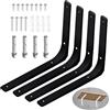 Swpeet 4 Pack 12 L x 10 H Staffa Mensola a Parete in Metallo, Staffa di Supporto Mensola Galleggiante Heavy Duty, Angolo Decorativo L Staffa In Acciaio Kit Contiene Viti 20/40MM, Ancore, Bulloni