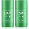 LOOUXC 2 Pezzi Green Mask Stick, Maschera al tè verde per viso, Maschera Stick Viso, maschera al Tè Verde, Idratazione Della Pelle, Pulizia profonda, riduzione dei pori, Per Maggior Parte Tipi Di Pelle