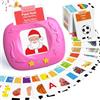 HOMESTEC Schede Flash parlanti, gioco educativo udibili per regalo di bambini da 2 a 6 anni, 216 foglie, 432 parole spagnole, tema spaziale giocattolo Montessori (rosa-216)