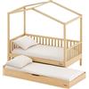 Family Nation Set Letto Montessori Evolutivo Evi 4 In 1 + Letto/Cassetto + Materasso 12cm Letto + Materasso 11cm Cassetto - Family Nation
