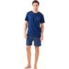 Noidinotte; more than pyjamas Noidinotte - Pigiama Uomo in Cotone Top Manica Corta e Pantalone Corto Articolo Timeless - S Blu