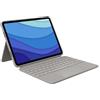 Logitech Combo Touch Custodia con Tastiera per iPad Pro 11 pollici (1a, 2a, 3a gen - 2018, 2020, 2021), Tastiera Retroilluminata Rimovibile, Layout Internazionale QWERTY - Sabbia