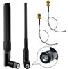 KHIYQILO Antenna WiFi RP-SMA Maschio 8dBi 2.4GHz 5GHz 5.8GHz Set di 2 Antenne Dual Band Cavo Coassiale a RP-SMA Femmina 25cm per ESP32 IP Camera Scheda di Rete Router WiFi