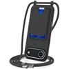 SLWYF Custodia per iPhone 17 Air Cover con cordino regolabile, con porta carte, Silicone Antiurto TPU Regolabile Stylish custodia a tracolla per iPhone 17 Air, Nero