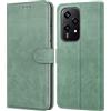 Leacckl Cover per Honor 200 Lite, Custodia a portafoglio in Pelle PU Premium [Magnetica a Scatto] [Funzione Stand] per Honor 200 Lite, Verde