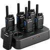 Retevis B64 Walkie Talkie, Caricatore a 6 Vie, Radio a 2 Vie con Cancellazione del Rumore AI Bilaterale, Robusto Fuori dalla Scatola, Auricolare Walkie Talkie per Bar (Nero, 6 Confezioni)