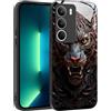 YUXING Cover per Realme C71 4G / Realme P3 Lite - Abstact Art Geometry Pattern Antigraffio Vetro Back Cover, Custodia Antiurto Antiscivolo Sottile (Tiger)
