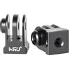 HSU Adattatore Treppiede in Alluminio per GoPro, 2PCS Adattatori per Videocamere Hero 12/11/10/9/8/7/6/5/4/3 (Nero)