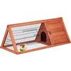 Relaxdays Conigliera, Gabbietta per Conigli, Porcellini d'India, Indoor&Outdoor, Legno, HLP 41x110x49 cm, Naturale Nero