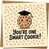 Purple Fox Biglietto di laurea 145 mm x 145 mm - You're One Smart Cookie - Simpatico saluto di congratulazioni con busta in carta kraft, biglietto divertente per lui, lei, bambini, adolescenti, università o