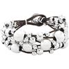 UNO de 50 Bracciale largo in pelle placcata in argento sterling, Talla M, Metallo, Nessuna pietra preziosa