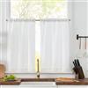 thirei Tende a Pannello, Confezione da 2 Tende da Bistrò, 65 x 60 cm (L x A), Tenda Corta, Tenda da Cucina, per Bagno, Decorazione per Finestre Piccole, Bianco