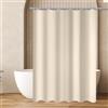 Lerores Tenda da doccia, 100 x 160 cm, beige, orlo pesato, antimuffa, impermeabile, lavabile, in tessuto poliestere, con 8 anelli per tenda da doccia